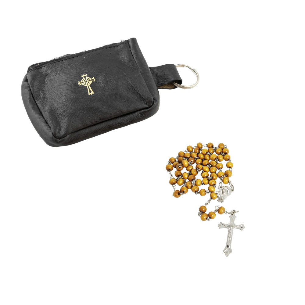KEY RING ROSARY/COIN CASE
