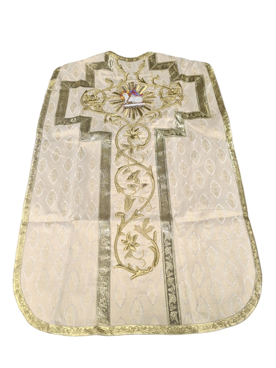 2008 Hand Embroidered Roman Chasuble Set - Lamb of God - JMJ Catholic Products#variant