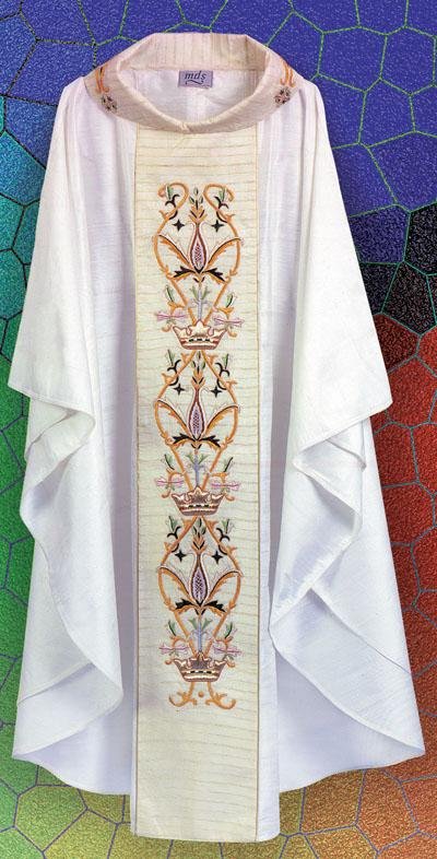 613 Silk Hand embroidered Chasuble - JMJ Catholic Products#variant