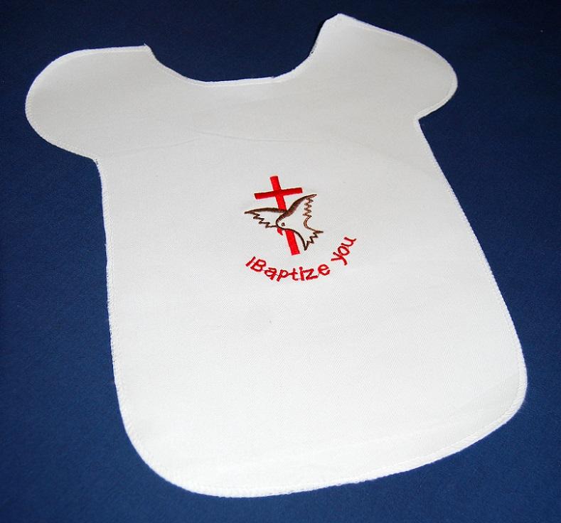 Bap1- Embroidered Baptismal Bib - JMJ Catholic Products#variant
