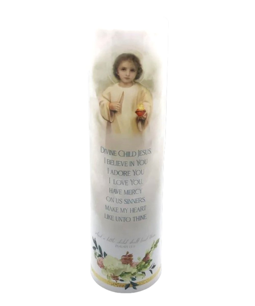 Divine Child Jesus- LED Prayer Candle 20cm - JMJ Catholic Products#variant