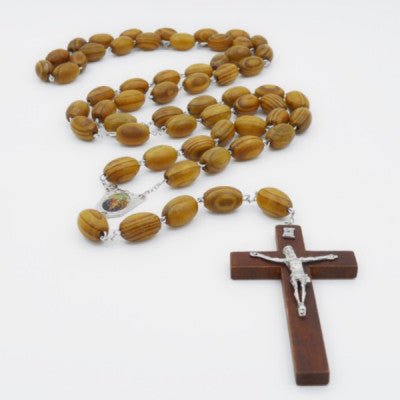 Holy Family - BIG WALL WOODEN BEAD ROSARY - JMJ Catholic Products#variant