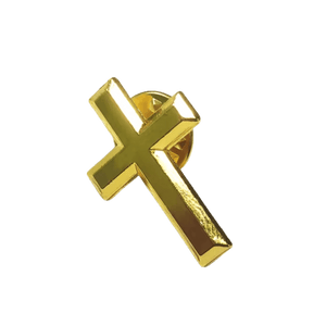 14K Gold Plated Crucifix Brooch Lapel Pin - image 2