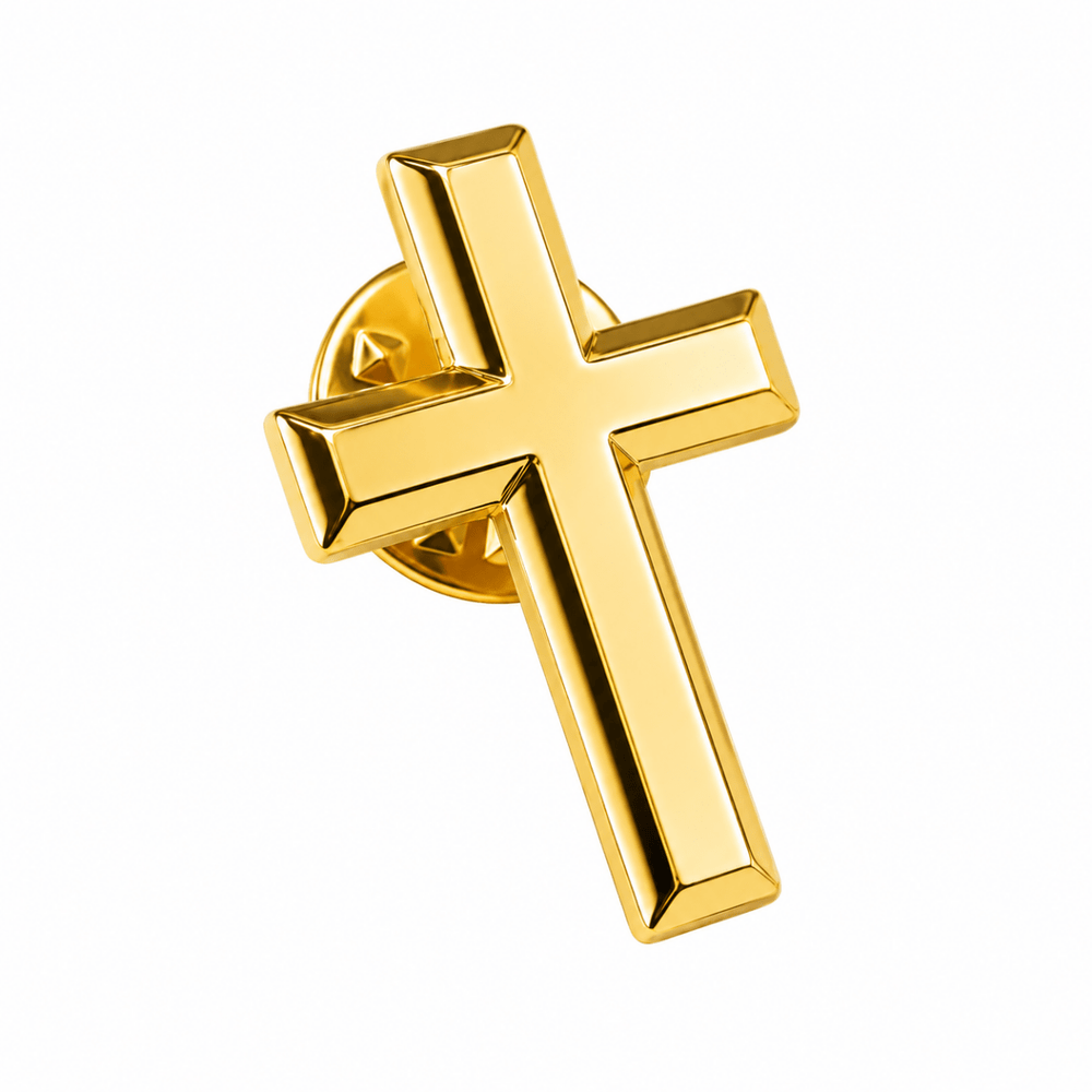 14K Gold Plated Crucifix Brooch Lapel Pin - JMJ Catholic Productsvariant