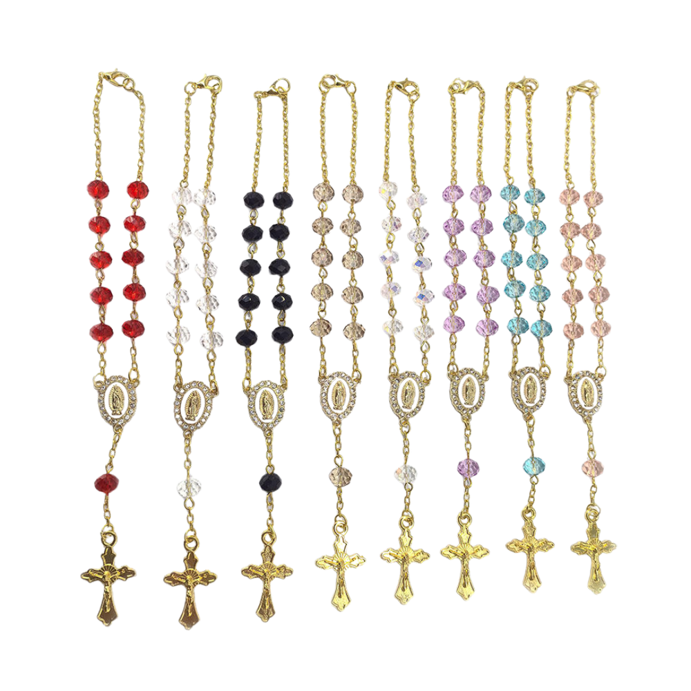14K Gold-Plated Crystal Decade Rosary - 8 Colours Available - JMJ Catholic Productsvariant