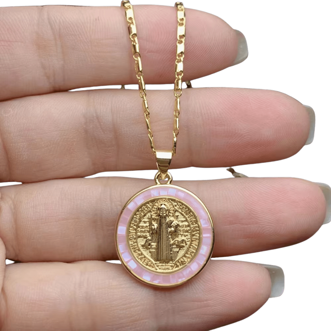18K Gold-Plated Jesus Medal Necklace (5 Colours Available) - JMJ Catholic Productsvariant