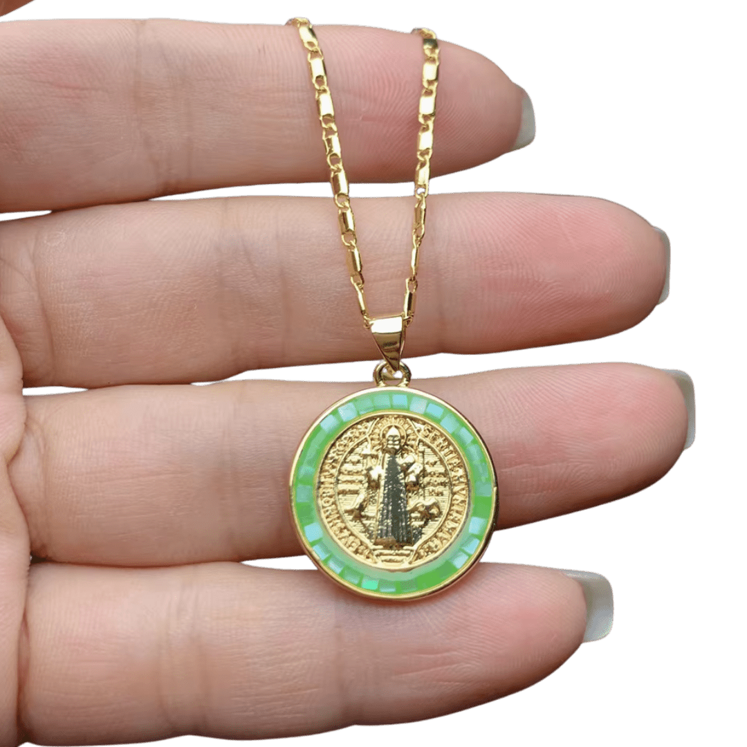 18K Gold-Plated Jesus Medal Necklace (5 Colours Available) - JMJ Catholic Productsvariant