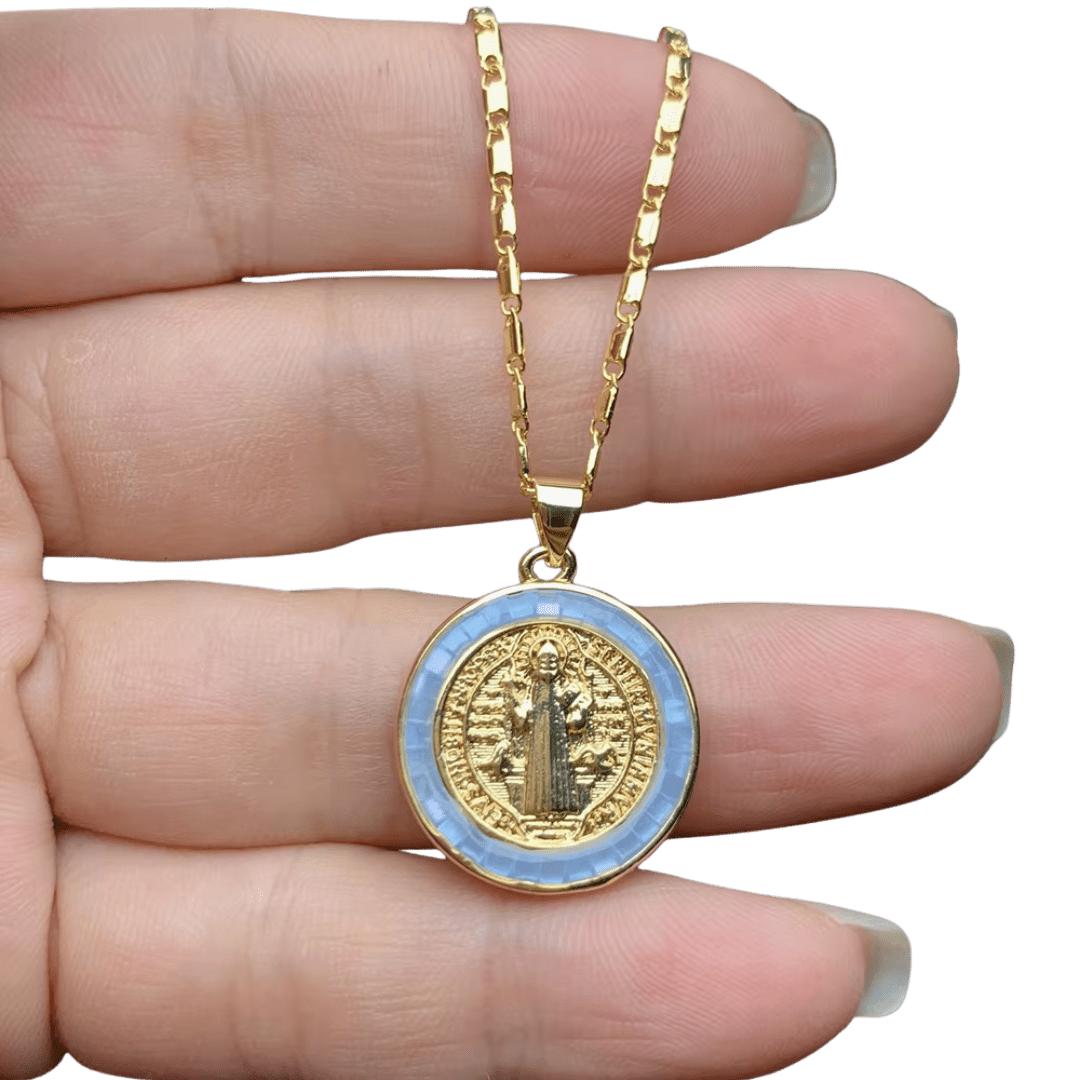18K Gold-Plated Jesus Medal Necklace (5 Colours Available) - JMJ Catholic Productsvariant