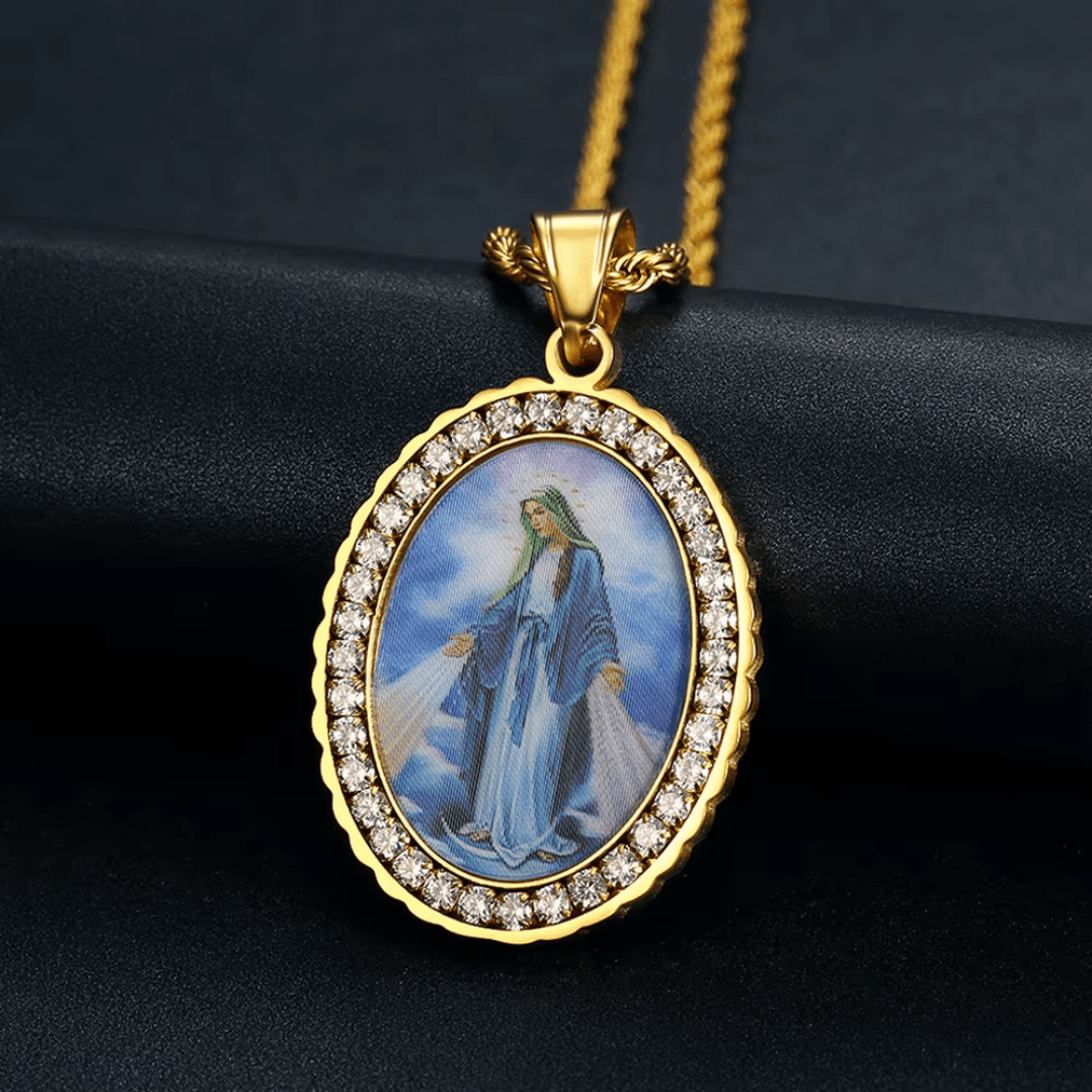 18K Gold-Plated Oval Pendant Necklace — 2 Styles Available - JMJ Catholic Productsvariant