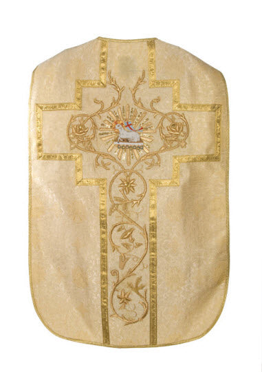 2008 Hand Embroidered Roman Chasuble/Vestment Set- Gold