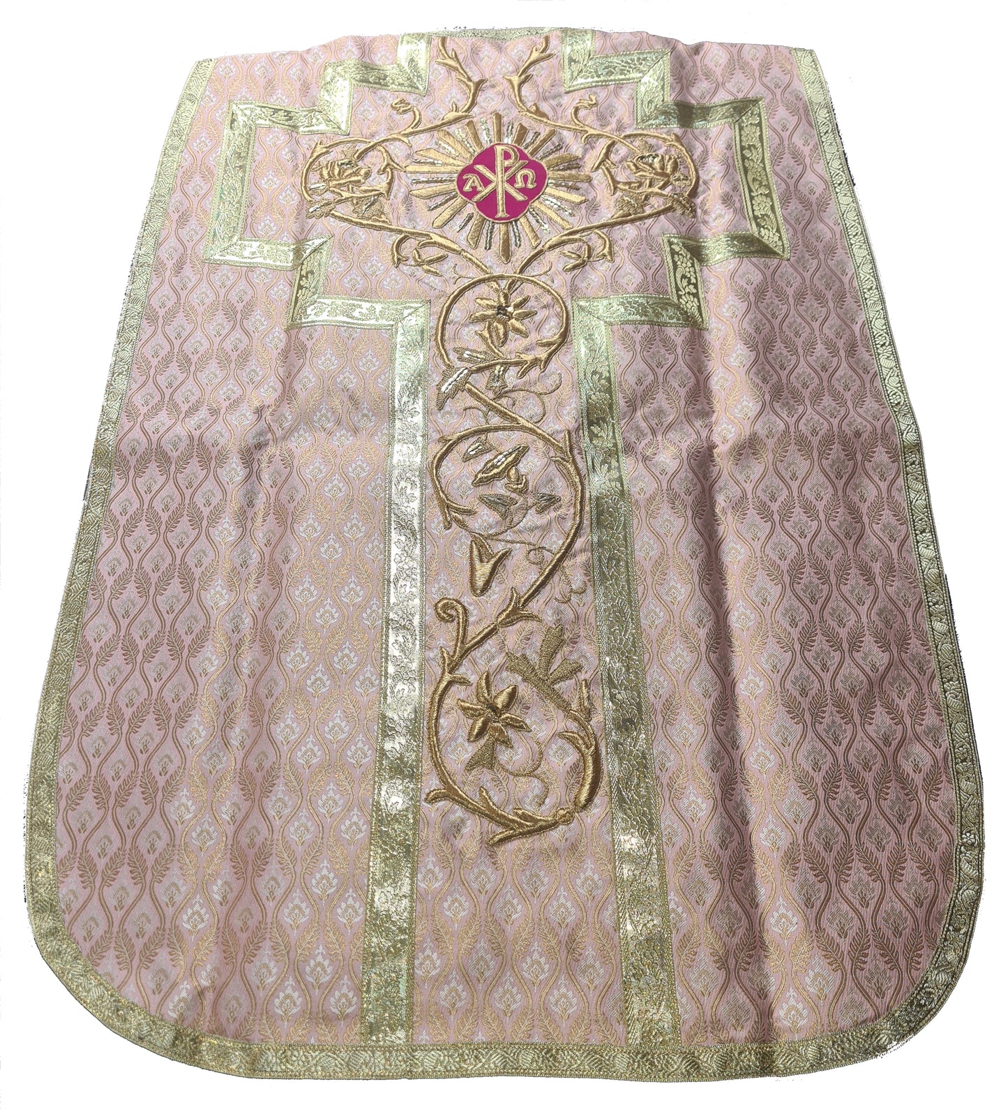 2008 Hand Embroidered Roman Chasuble/Vestment Set- Rose