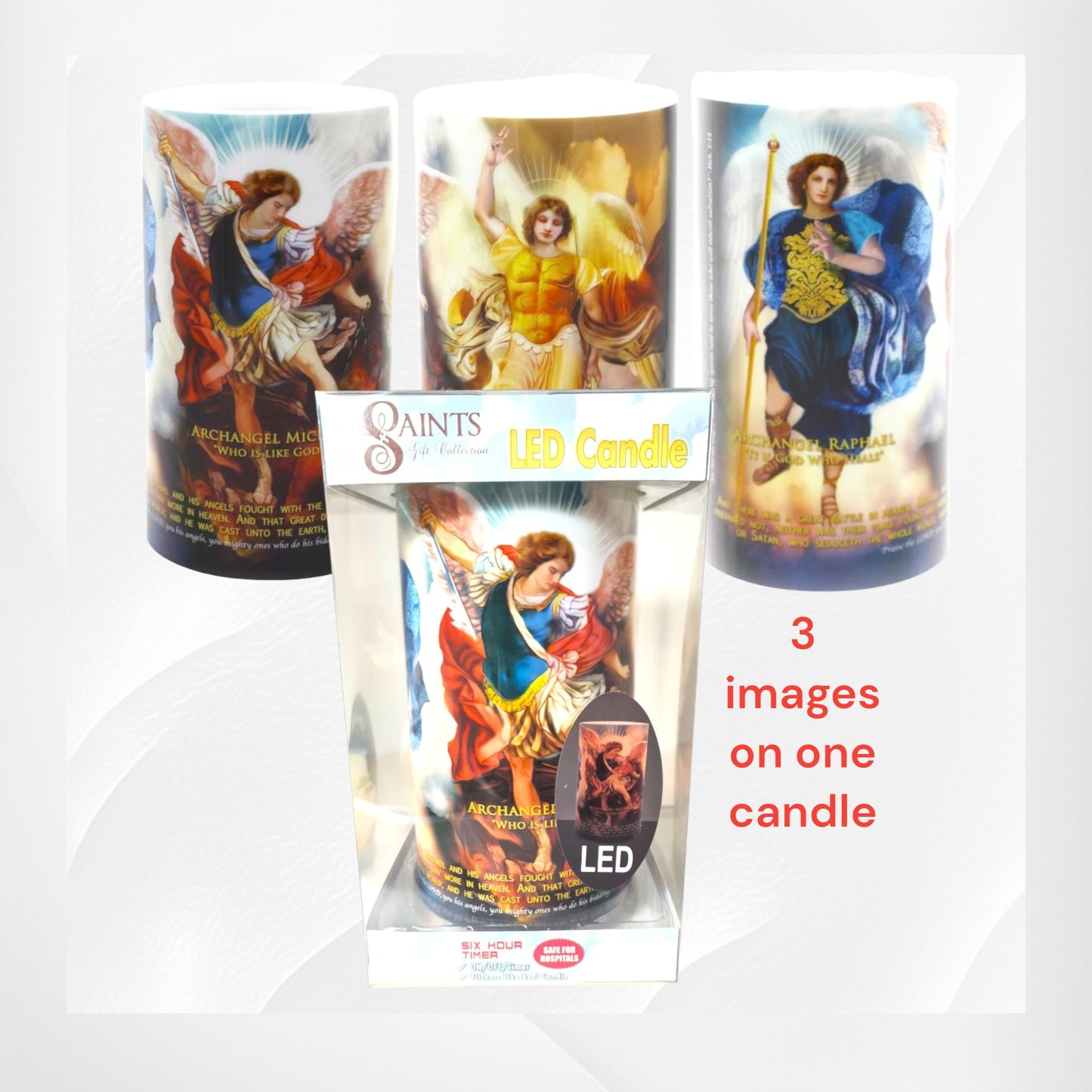 Three Archangels - LED Candle Large