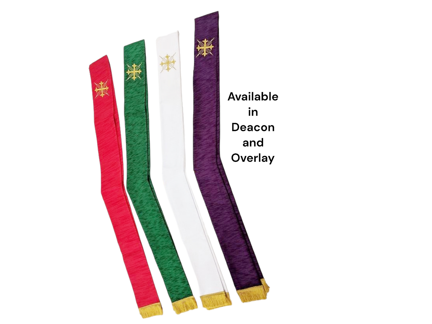 Art Silk Cross and Rays Stole, Silk Blend (available in deacon and priest style)