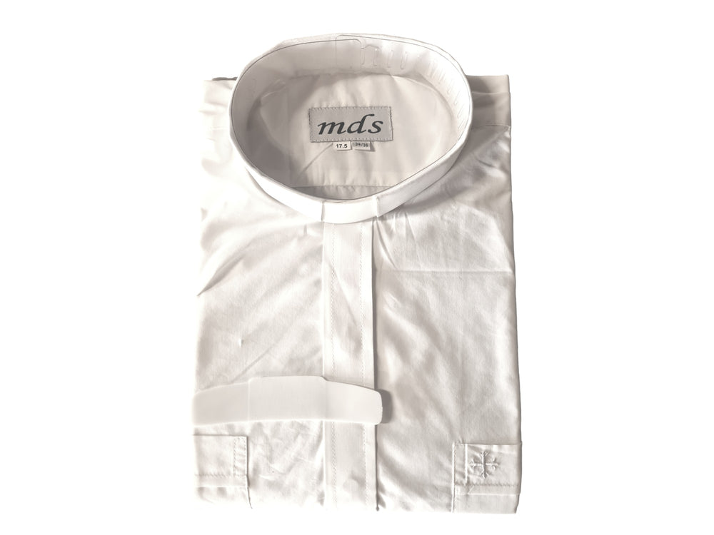 Long Sleeve - Tab Collar - White Clergy shirt