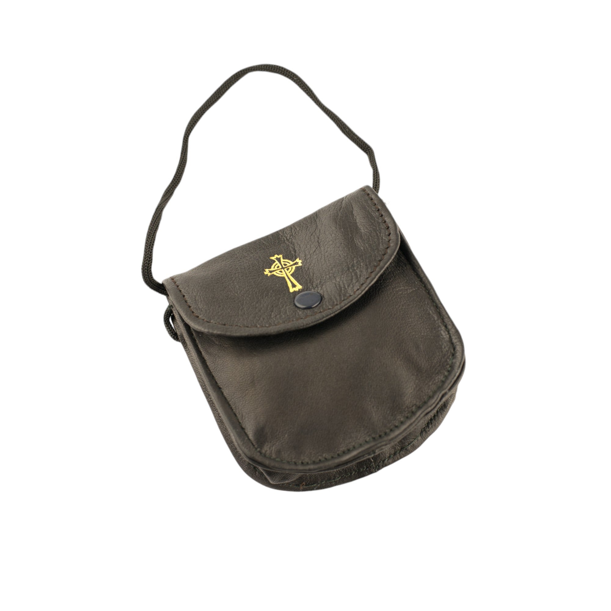 Oval Leather burse with gussett (7cm x 7cm x 2cm)
