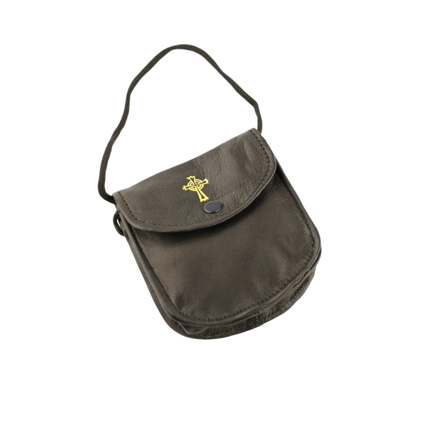 Oval Leather burse with gussett (7cm x 7cm x 2cm)