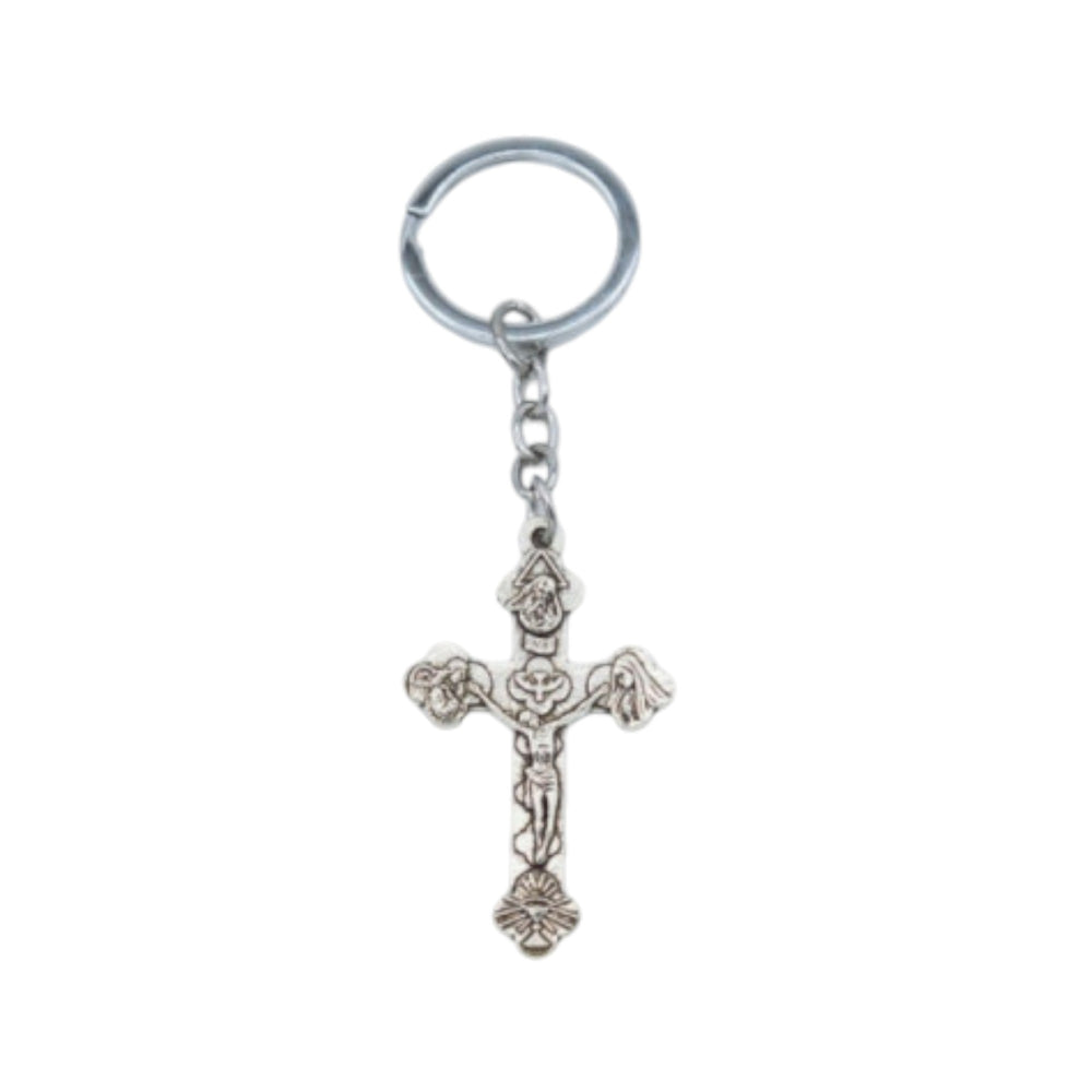 Silver Cross Key Ring