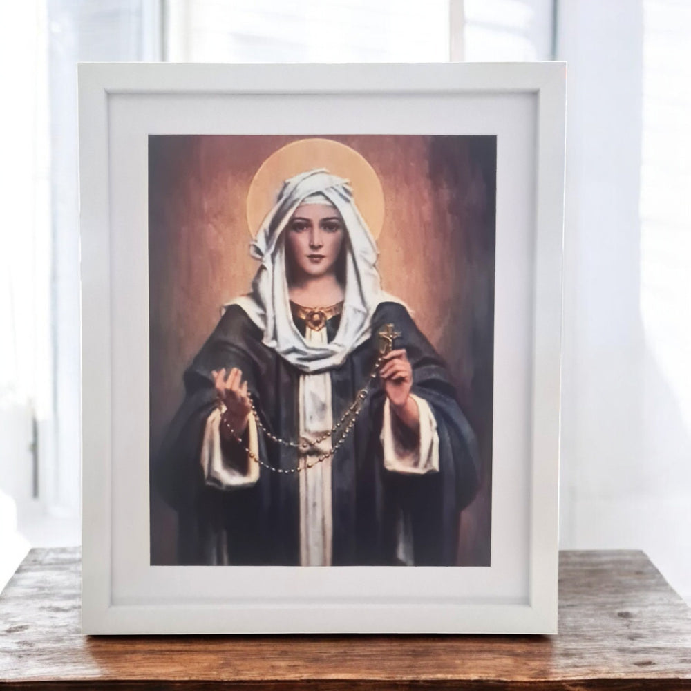 Our Lady of the Rosary - white frame