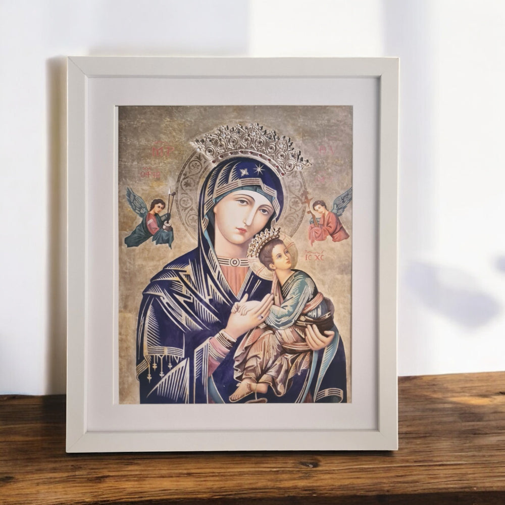 Our Lady of Perpetual Succor - white frame