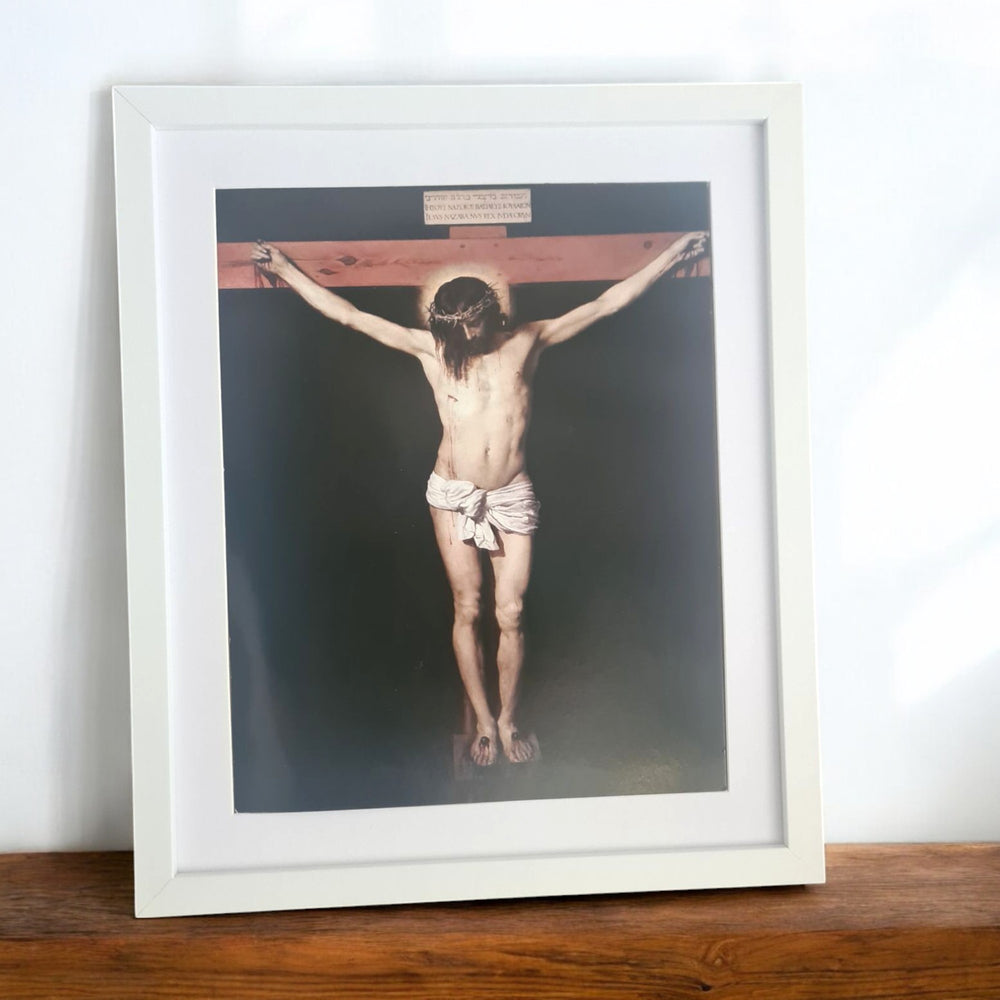 Christ Crucified - white frame