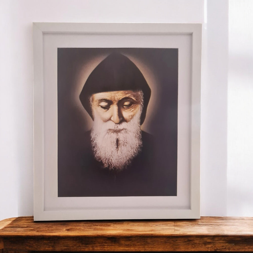 Saint Charbel - white frame