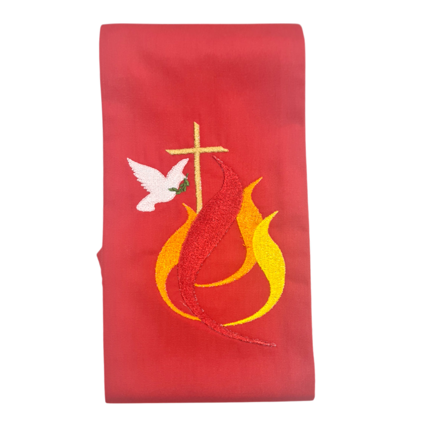Confirmation Stole for Children – Crucifix with Dove and Flames (106cm Length)