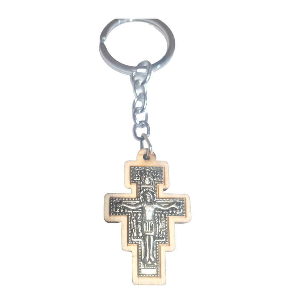Wooden Cross Keyring