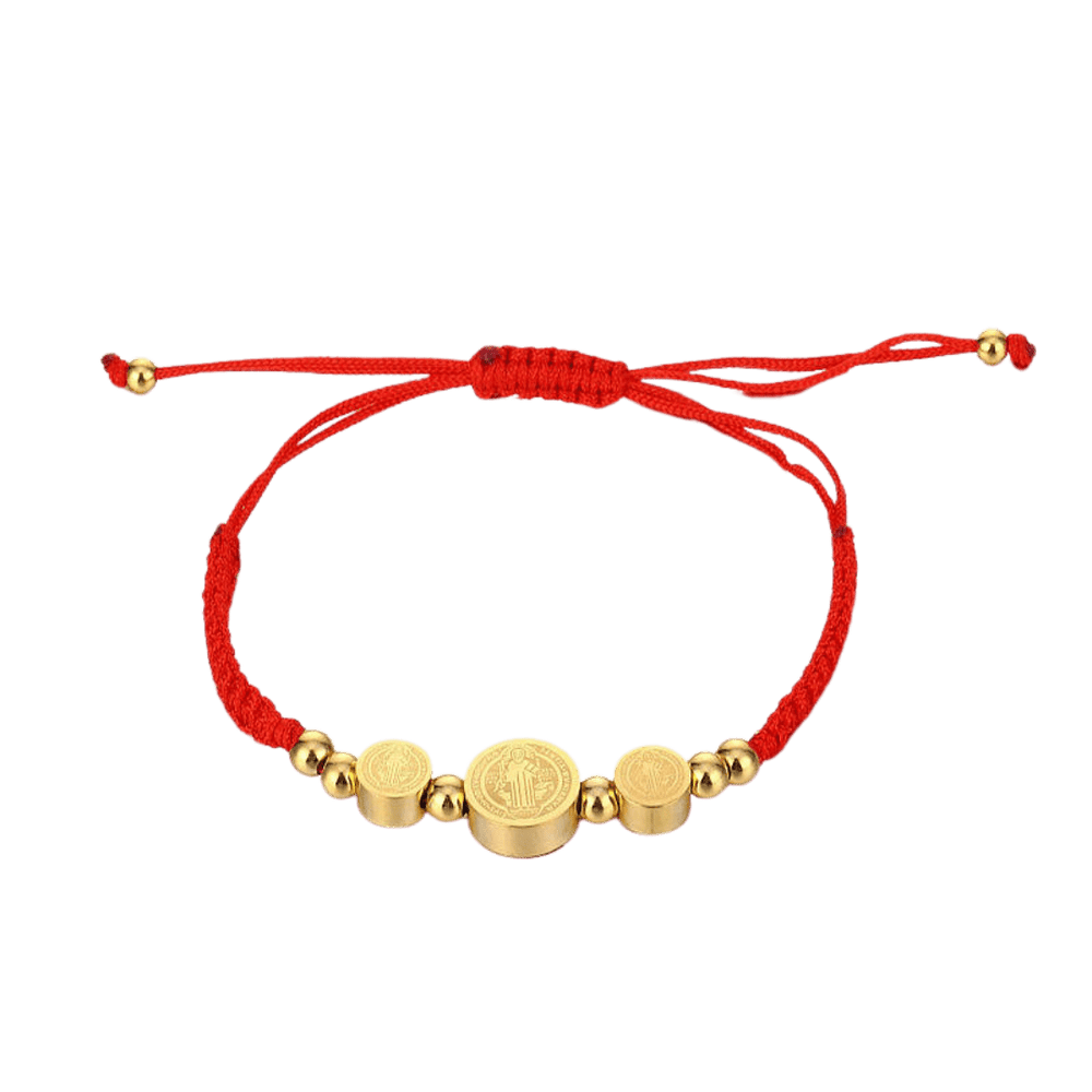 24K Gold-Plated Catholic Icons Bracelet – St. Benedict - JMJ Catholic Productsvariant