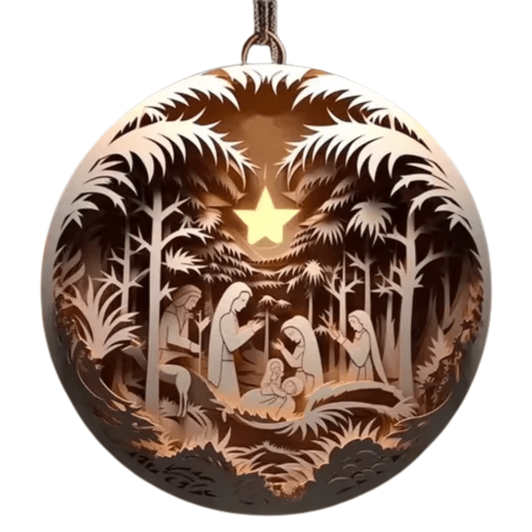 3D Nativity Scene Hanging Ornament — Premium Resin Christmas Keepsake (4 Styles)