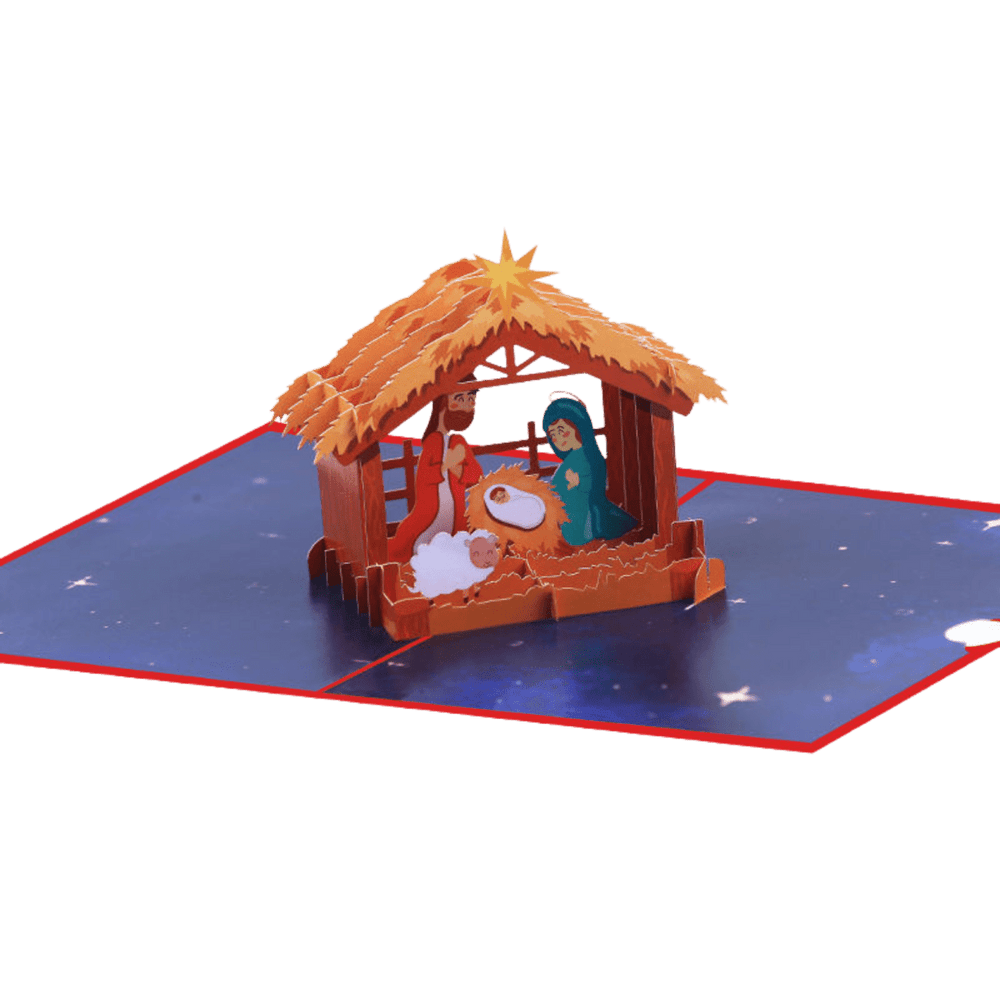 3D Pop-Up Nativity Christmas Card — Holy Family Display Scene - JMJ Catholic Productsvariant