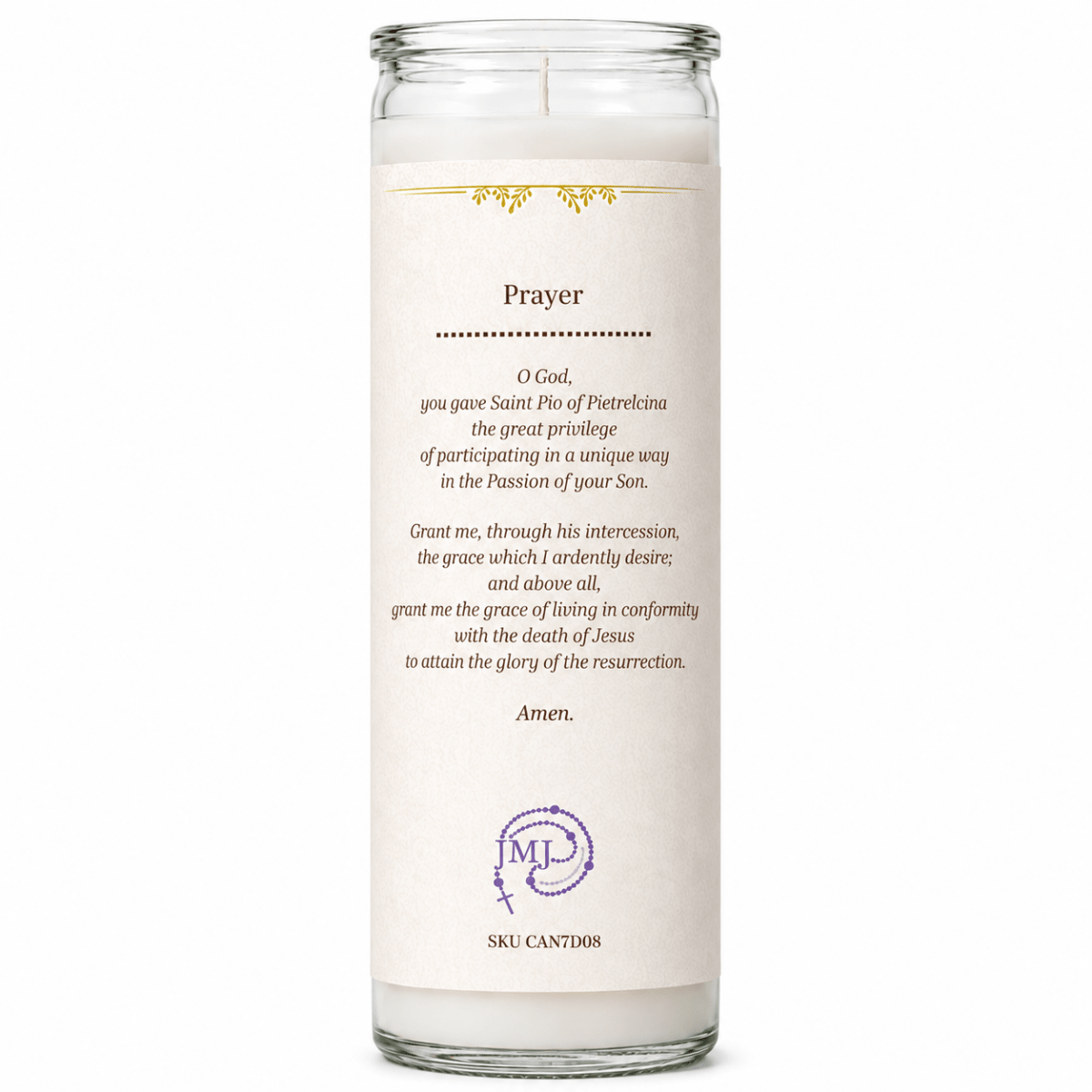 7-Day St Padre Pio Devotional Candle - JMJ Catholic Products#variant