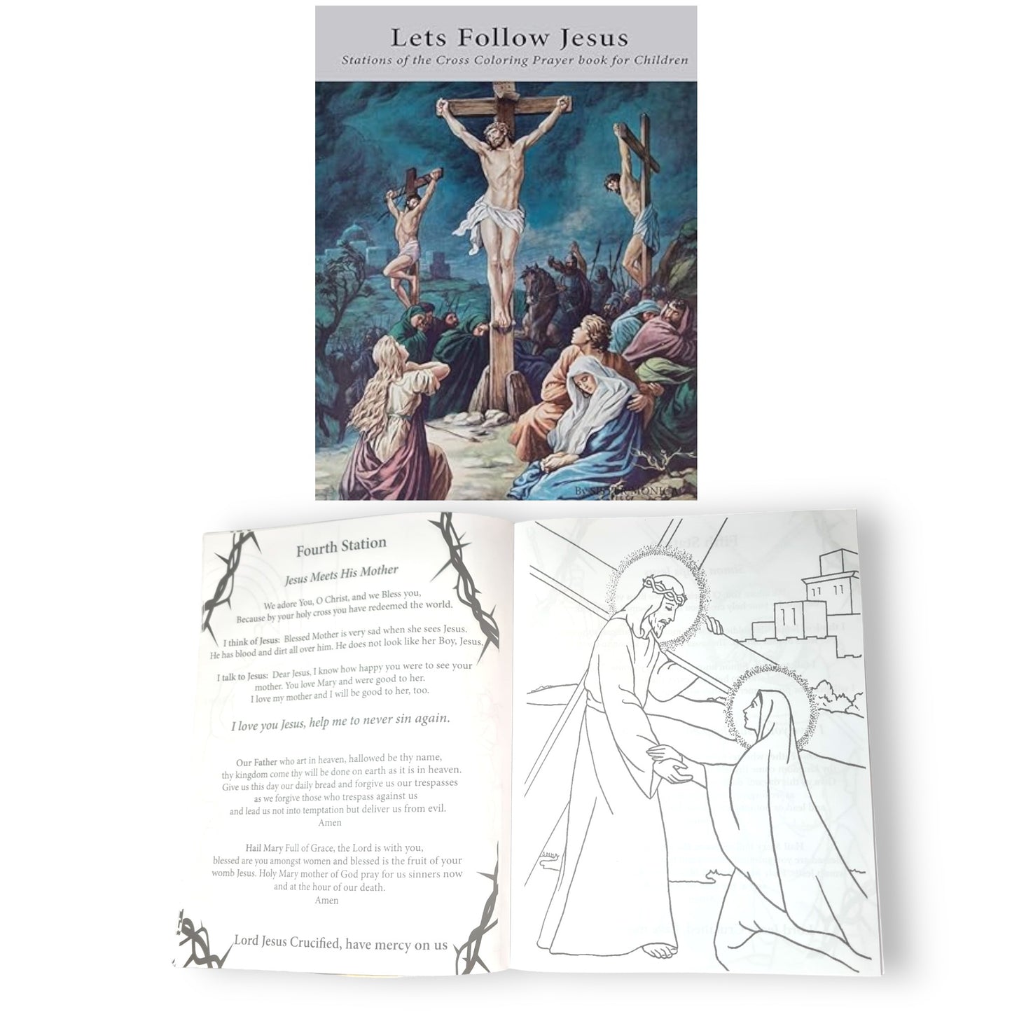 Lets Follow Jesus - Stations of the Cross Coloring Prayer book for Children