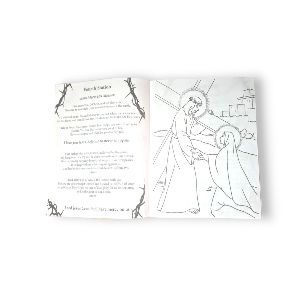 Lets Follow Jesus - Stations of the Cross Coloring Prayer book for Children (free shipping)
