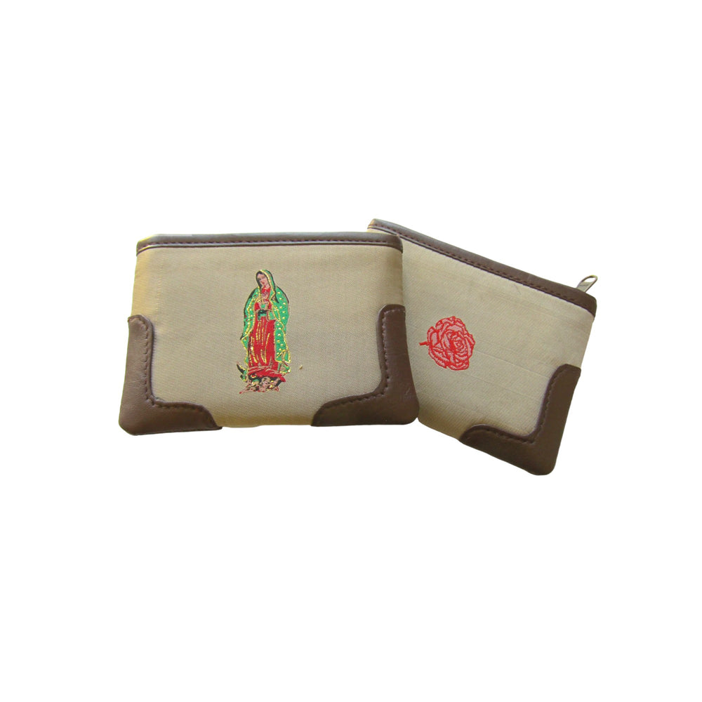 Tapestry/leather trimmed Guadalupe/Rose case (Free shipping)