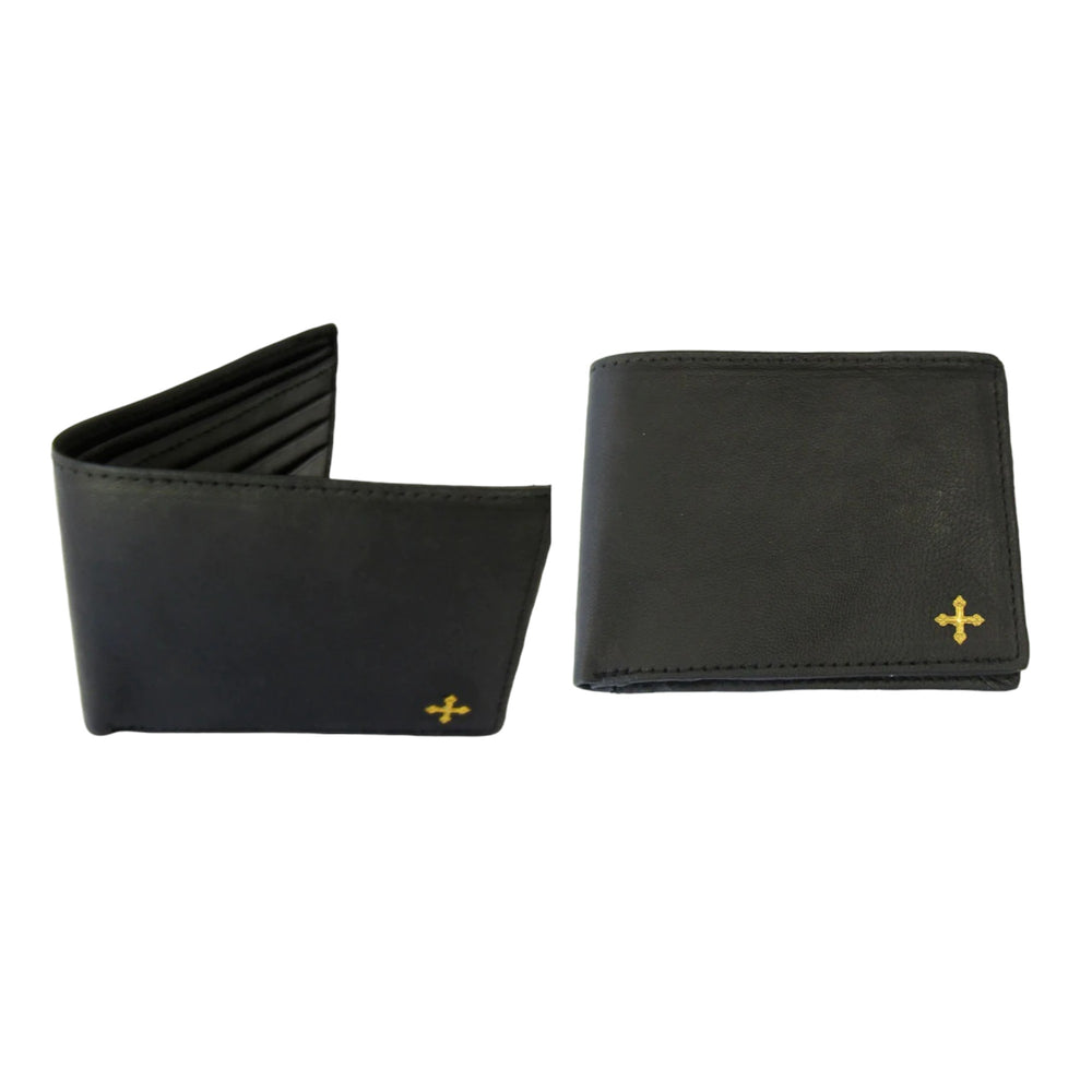Leather wallet with cross (free delivery)