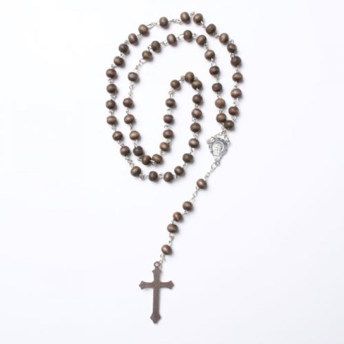 Brown wood rosary