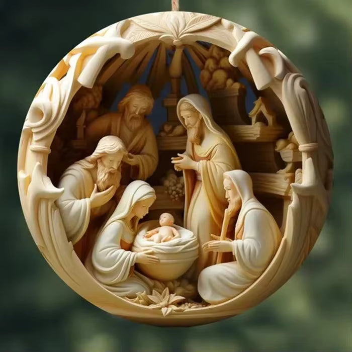 3D Nativity Scene Hanging Ornament - 4 Styles, Premium Resin Christmas Keepsake