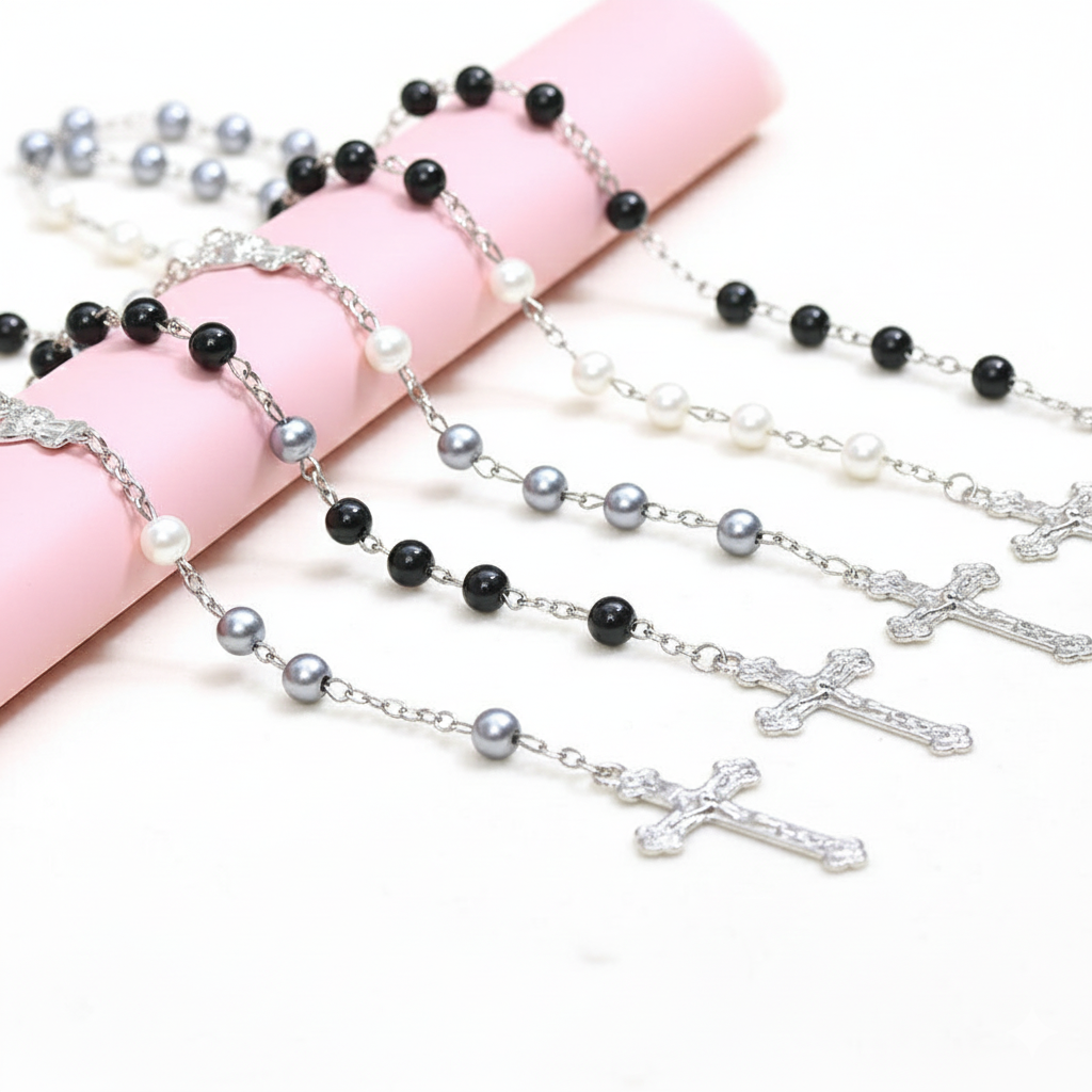 Catholic Rosary with Crucifix – Pack of 10 (Available in 3 Colours)