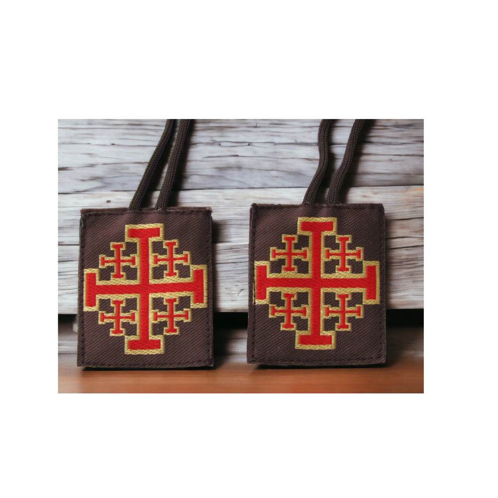Jerusalem Cross Scapular leather  (free shipping)