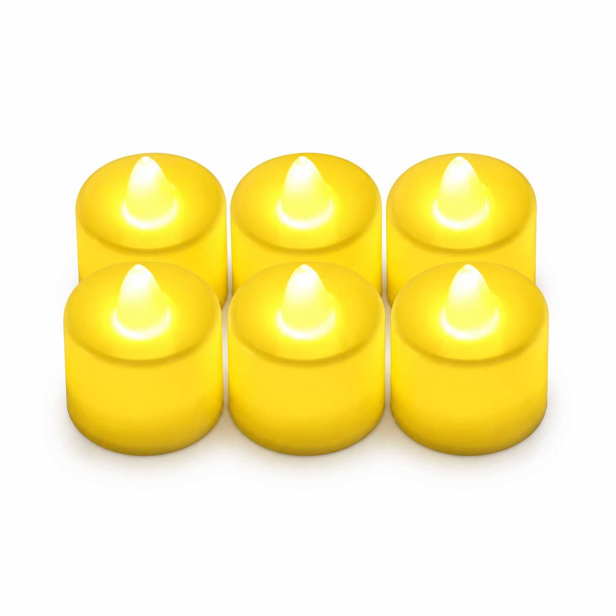 Yellow LED Devotional Votive Candle Refill Pack (Pack of 6)