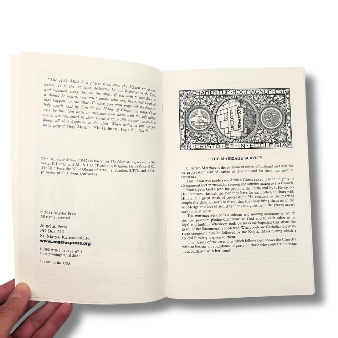 Marriage Mass Booklet  - Roman Catholic Marriage Missal and Rite of Betrothal