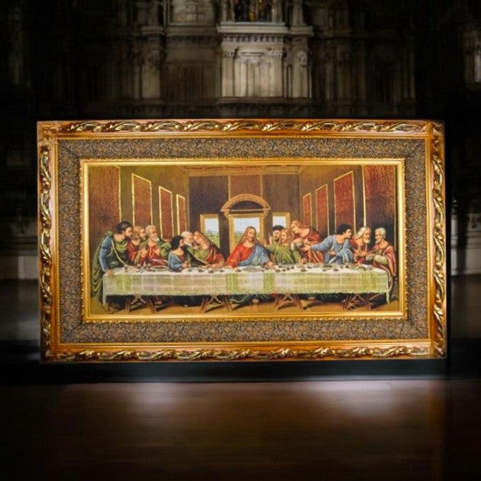 Last Supper - Gold Frame Tapestry (123cmx73CM)