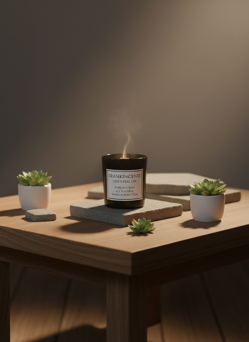 Natural Frankincense-Infused Devotional Scented Candle - 40 Hour Burn Time