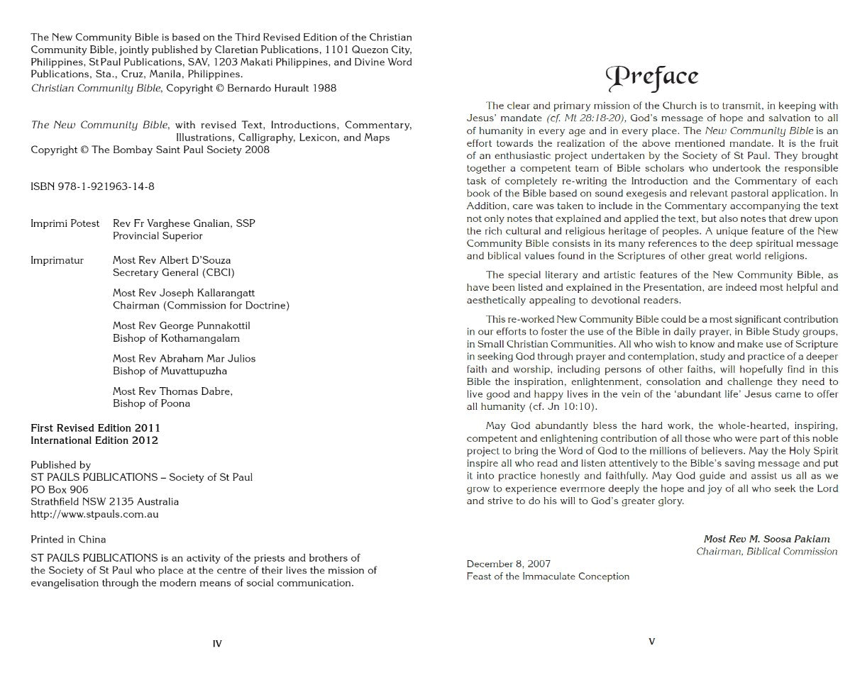 New Community Bible Catholic Standard Edition
