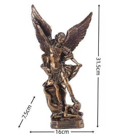 St Michael Archangel - bronz/white/colour