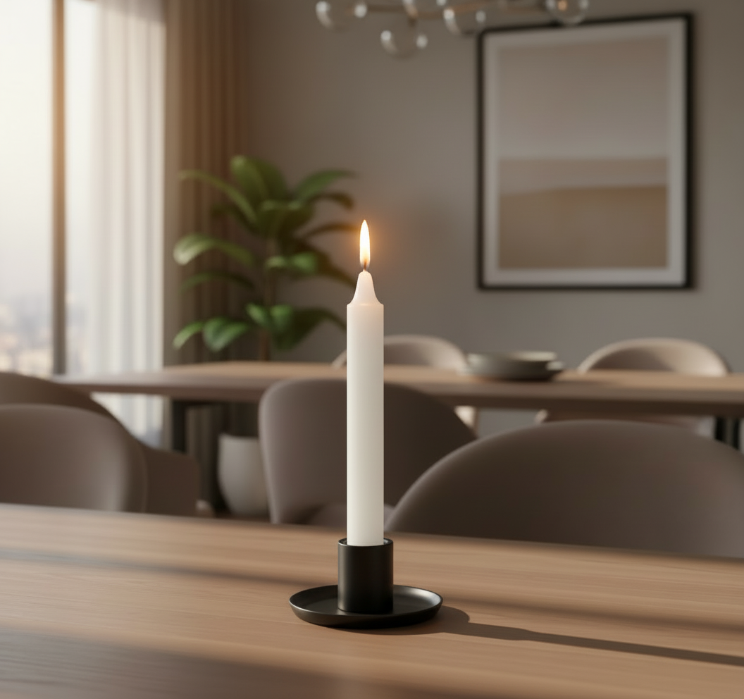 White Devotional Taper Candles – 10 Pack (18cm)