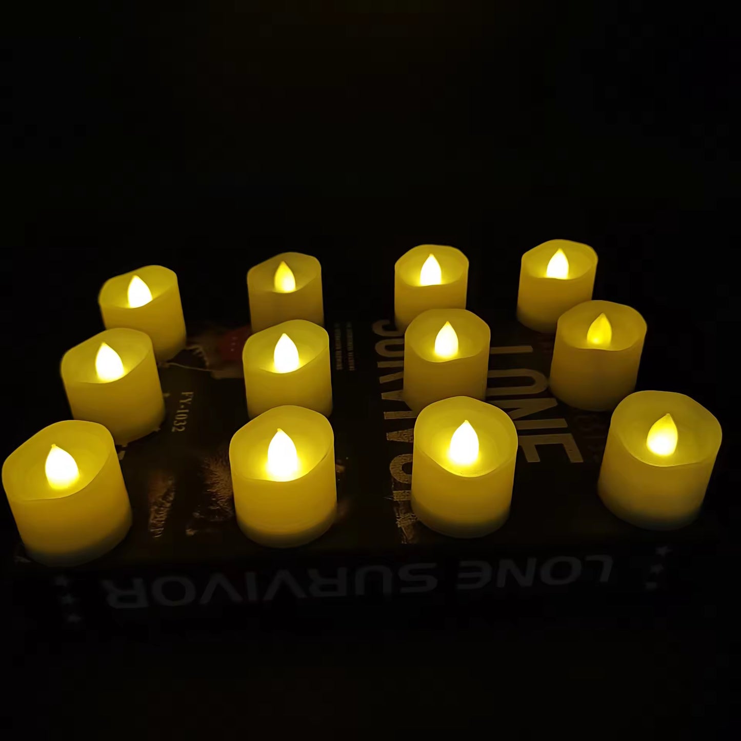 LED Tea Light Devotional Candle – Pack of 12 (Warm White and Yellow)