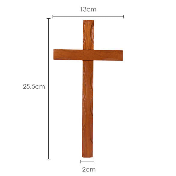 Wooden Wall Crucifix – Brown (Large, 25.5cm)