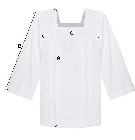 Altar Server Surplice — Square Neck, White - JMJ Catholic Productsvariant