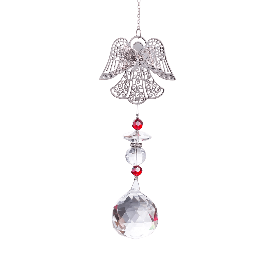Angel Pendant Crystal Hanging Prism – Light-Reflecting Red or Green Accents - JMJ Catholic Productsvariant